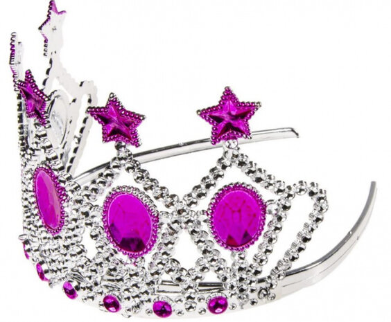 diadeem meisjes 24 x 15 x 8 cm roze/zilver