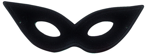 verkleedmasker Flocked su&egrave;de zwart one-size