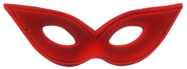 verkleedmasker Flocked su&egrave;de rood one-size