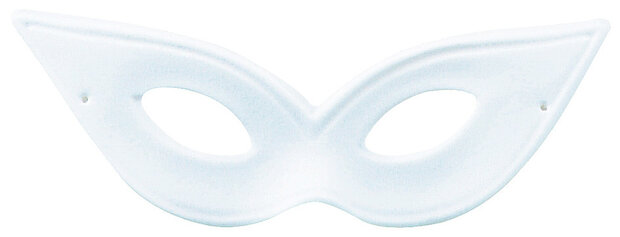 verkleedmasker Flocked su&egrave;de wit one-size