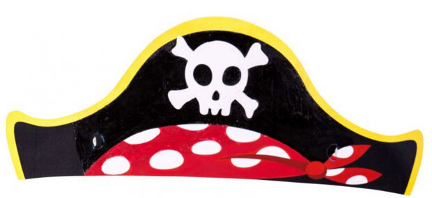 piratenhoedjes junior papier zwart one-size 6 stuks