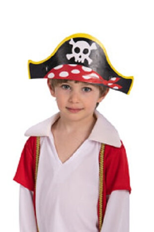 piratenhoedjes junior papier zwart one-size 6 stuks
