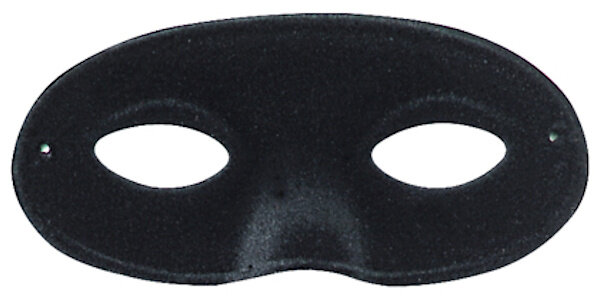 verkleedmasker Domino textiel zwart maat L