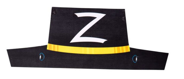 hoedjes Zorro junior papier zwart one-size 6 stuks