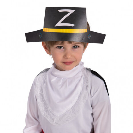 hoedjes Zorro junior papier zwart one-size 6 stuks