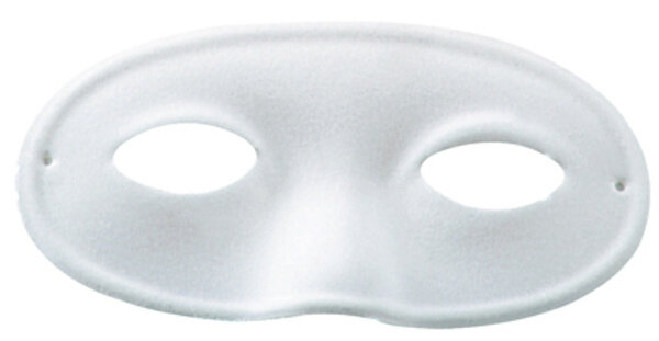 verkleedmasker Domino textiel wit maat L