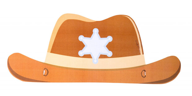 cowboyhoedjes junior papier bruin one-size 6 stuks