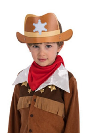cowboyhoedjes junior papier bruin one-size 6 stuks