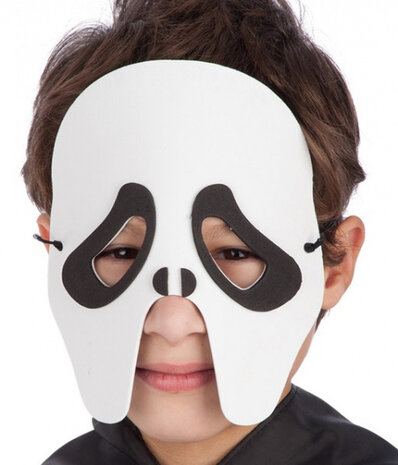 verkleedmasker Ghost junior EVA wit one-size