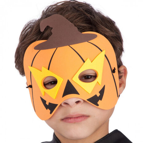 verkleedmasker Pompoen junior EVA oranje one-size
