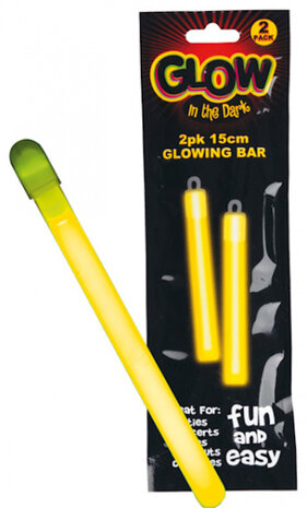 lichtstaafjes Glow 15 cm geel 2 stuks