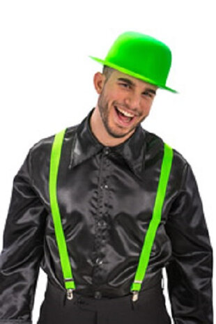 hoed Bowler fluorescerend groen one-size