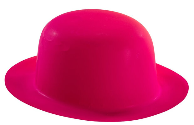 hoed Bowler fluorescerend roze one-size