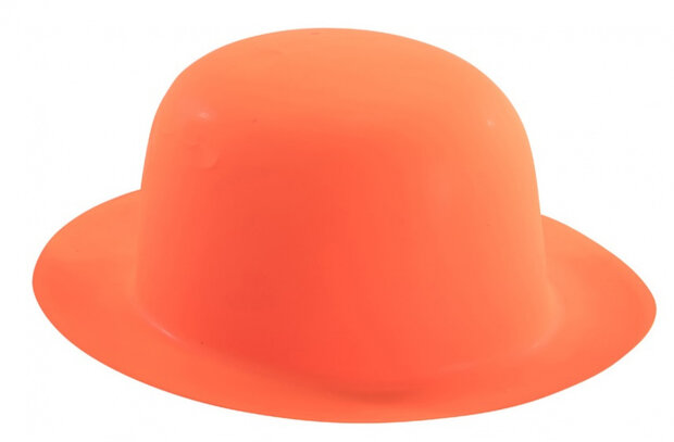 hoed Bowler fluorescerend oranje one-size