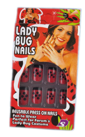 nepnagels lieveheersbeestje dames PVC rood 12-delig
