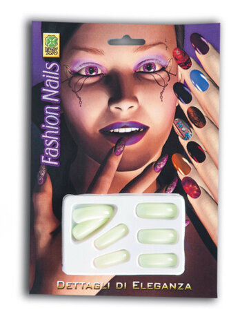 nepnagels glow-in-the-dark PVC geel 12-delig