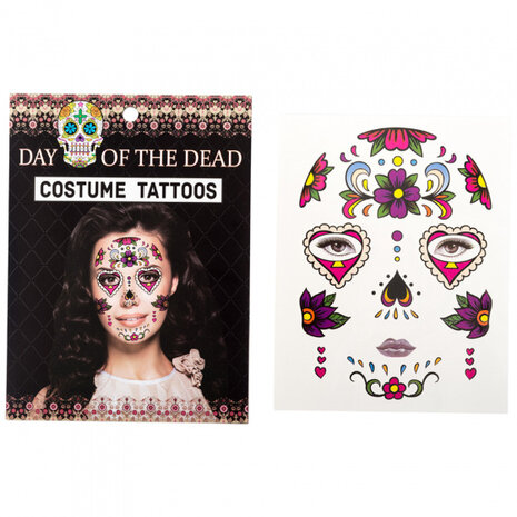neptattoos Day Of The Dead zelfklevend rood/roze