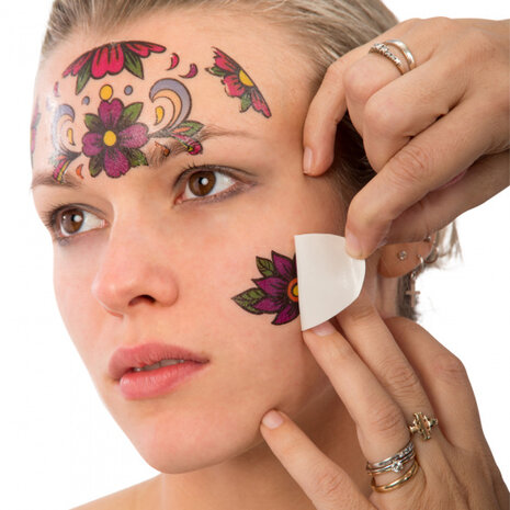 neptattoos Day Of The Dead zelfklevend rood/roze