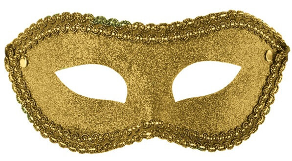 verkleedmasker Glitters dames goud one-size
