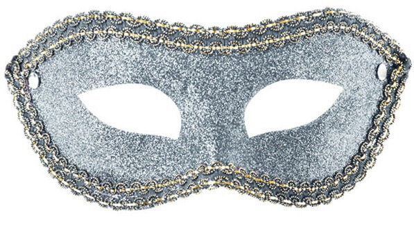 verkleedmasker Glitters dames zilver one-size