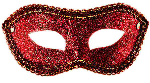 verkleedmasker Glitters dames rood one-size