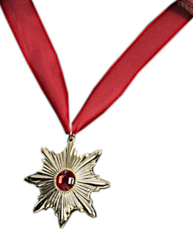 halsketting Dracula 22,6 cm polyester rood/goud