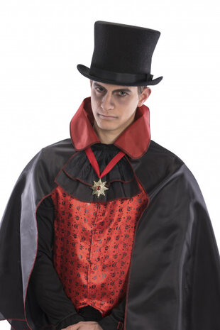 halsketting Dracula 22,6 cm polyester rood/goud