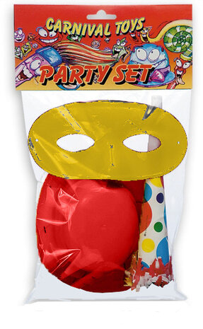 feestset junior karton geel/rood 3-delig