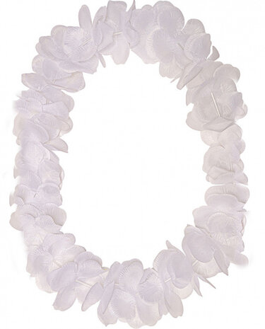 bloemenketting dames polyester wit one-size