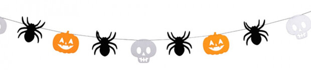 feestslinger Halloween 120 cm vilt oranje/zwart/wit