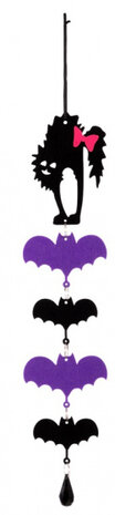 decoratiespiraal Halloween 50 cm vilt zwart/paars
