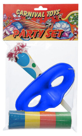 feestset junior papier blauw 3-delig