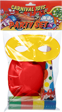 feestpakket papier geel/rood 4-delig one-size