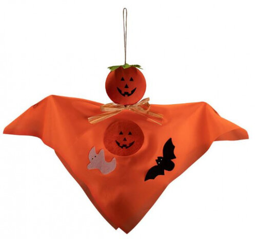 hangdecoratie pompoen 45 cm vilt oranje