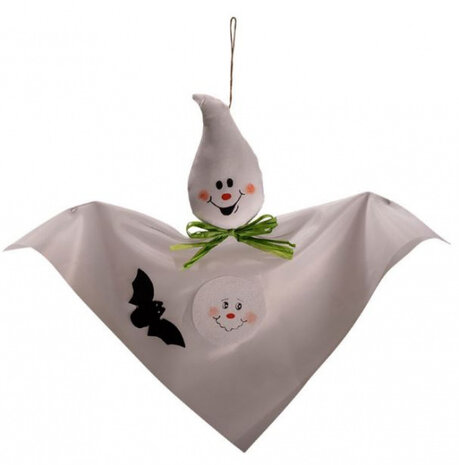 hangdecoratie spook 45 cm vilt wit