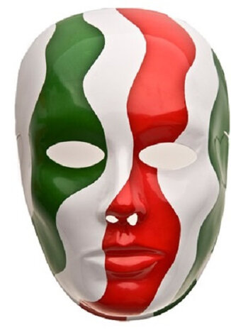 verkleedmasker Italy groen/wit/rood one-size