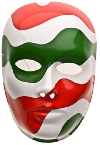 verkleedmasker Italy rood/wit/groen one-size