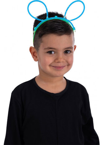 haarband Mouse fluorescerend junior blauw one-size