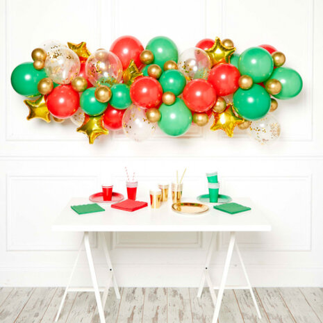 ballonnenboog Kerstmis 400 cm latex 60-delig