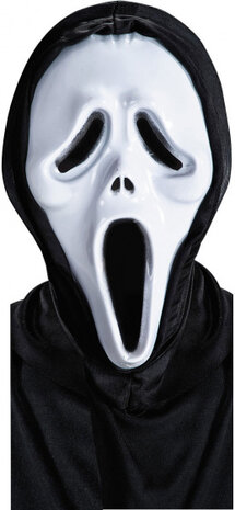 spookmasker PVC/textiel wit/zwart one-size