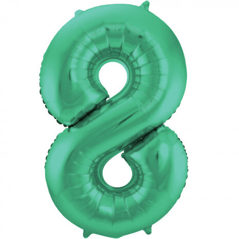 cijferballon 8 junior 86 cm folie groen