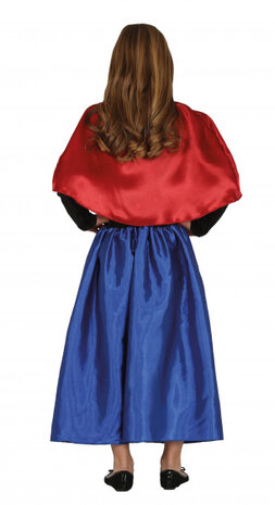 verkleedpak Princess polyester rood/blauw mt 122/134