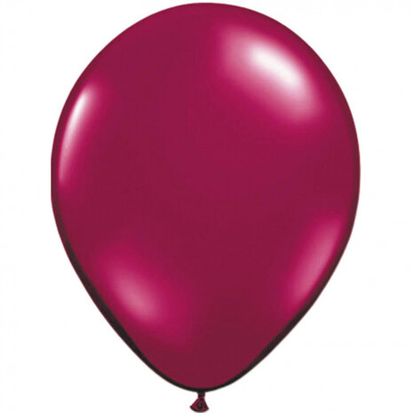 ballonnen 30 cm latex metallic/kersenrood 50 stuks