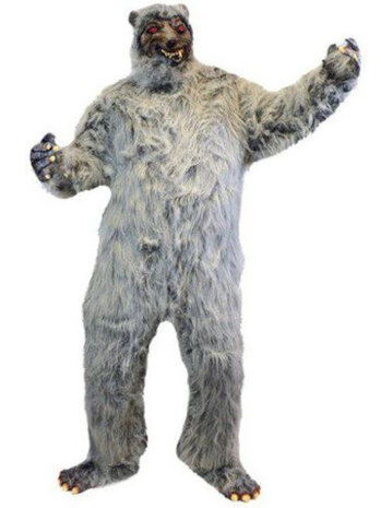 verkleedpak Wolf imitatiebont grijs 2-delig maat M/L