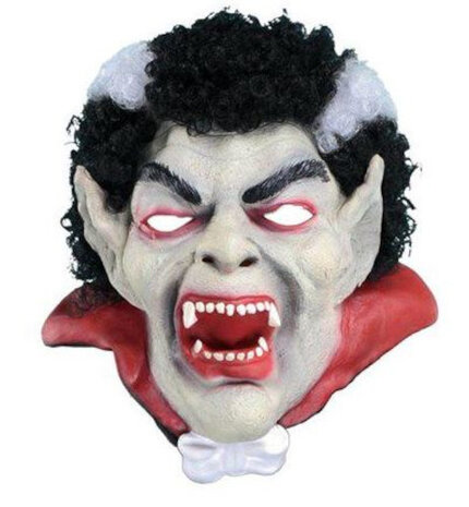 verkleedmasker Dracula rubber wit/rood/zwart one-size