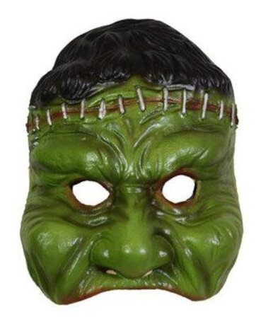 verkleedmasker Monster rubber groen one-size
