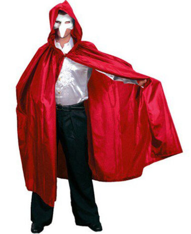 verkleedcape Luxe 130 cm satijn rood
