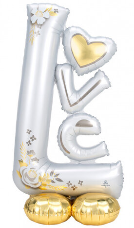 folieballon AirLoonz Wedding Love 147 cm zilver/goud
