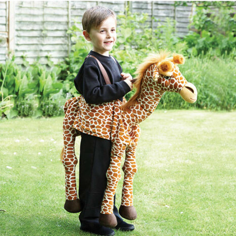 verkleedpak Ride On Giraffe junior pluche bruin/beige one-size