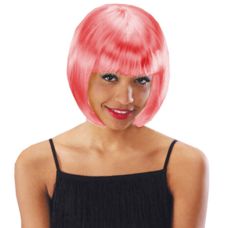 pruik half-lang dames rood one-size